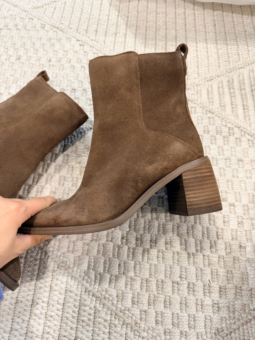 Vince Camuto Lorelei Suede Bootie in Toasted Taupe - Picture 5 of 8